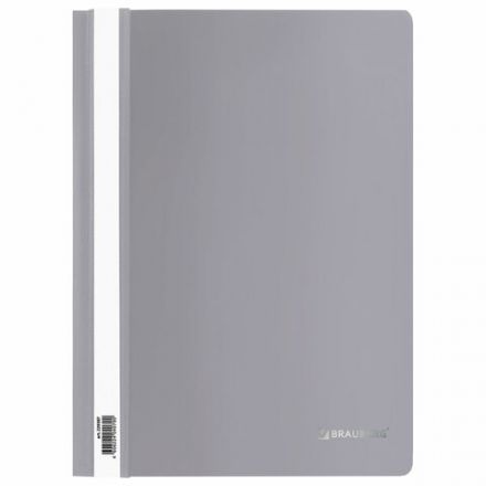 Скоросшиватель пластиковый BRAUBERG, А4, 130/180 мкм, серый, 220387 Скоросшиватель пластиковый BRAUBERG, А4, 130/180 мкм, серый, 220387
