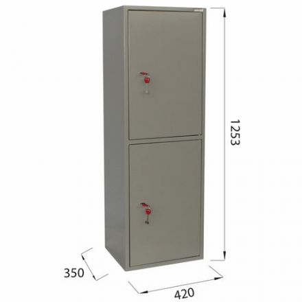 Шкаф металлический для документов BRABIX "KBS-023Т", 1253х420х350 мм, 27,5 кг, 2 отделения, сварной, 291155
