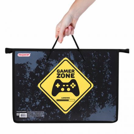 Папка на молнии с ручками ПИФАГОР А4, 1 отделение, пластик, ручки-шнурок, "Game Zone", 271470 Папка на молнии с ручками ПИФАГОР А4, 1 отделение, пластик, ручки-шнурок, "Game Zone", 271470