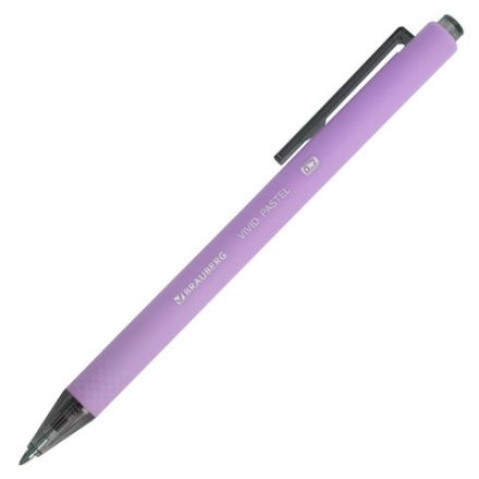Ручка шариковая автоматическая BRAUBERG "VIVID PASTEL", корпус soft-touch, СИНЯЯ, пишущий узел 0,7 мм, линия письма 0,35 мм, 144404 Ручка шариковая автоматическая BRAUBERG "VIVID PASTEL", корпус soft-touch, СИНЯЯ, пишущий узел 0,7 мм, линия письма 0,35 мм, 144404
