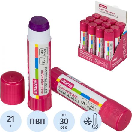 Клей-карандаш 21г Attache хамелеон - обесцвечивающийся Клей-карандаш 21г Attache хамелеон - обесцвечивающийся