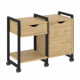 Loft Тумба на колесных опорах наборная. Вариант №3 VR.L-TN-3.K Тиквуд светлый/Чёрный металл 970*460*767 Loft Тумба на колесных опорах наборная. Вариант №3 VR.L-TN-3.K Тиквуд светлый/Чёрный металл 970*460*767