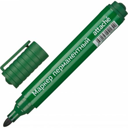 Маркер перманентный полулаковый Attache Economy зеленый (толщина линии 2-3 мм)