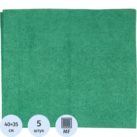 Салфетка хозяйственная микрополимер PVA/PU 35х40 310 г/м2 зеленый 5 шт/уп