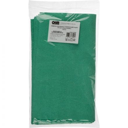 Салфетка хозяйственная микрополимер PVA/PU 35х40 310 г/м2 зеленый 5 шт/уп