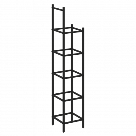 Loft Угловой проходной переходной модуль VR.L-SL.UPK-5.4.4 Чёрный металл 446*446*2280