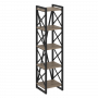 Loft Стеллаж на регулируемых опорах-5 полок VR.L-MST.O-5.4 Тиквуд тёмный/Чёрный металл 400*400*1650