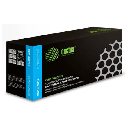 Картридж лазерный CACTUS (CSP-W2071X) для HP Color Laser 150a/150nw/178nw, голубой, ресурс 1300 страниц Картридж лазерный CACTUS (CSP-W2071X) для HP Color Laser 150a/150nw/178nw, голубой, ресурс 1300 страниц
