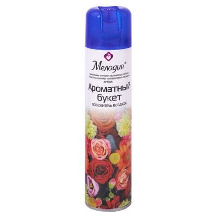 Освежитель воздуха аэрозольный, 300 мл, МЕЛОДИЯ "АРОМАТНЫЙ БУКЕТ", 605346 Освежитель воздуха аэрозольный, 300 мл, МЕЛОДИЯ "АРОМАТНЫЙ БУКЕТ", 605346