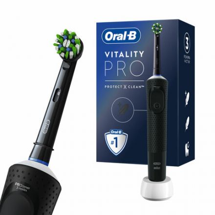 Зубная щетка электрическая ORAL-B (Орал-би) Vitality Pro, ЧЕРНАЯ, 1 насадка, 80367641 Зубная щетка электрическая ORAL-B (Орал-би) Vitality Pro, ЧЕРНАЯ, 1 насадка, 80367641