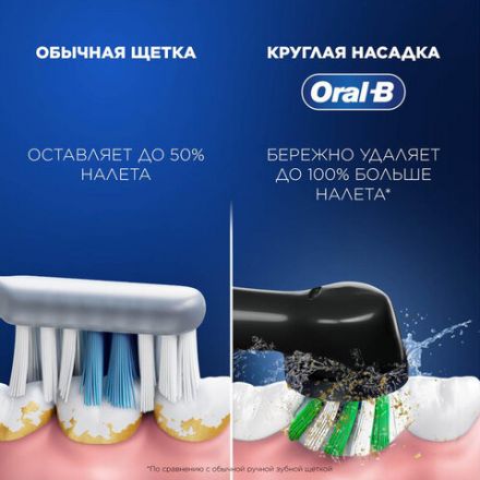 Зубная щетка электрическая ORAL-B (Орал-би) Vitality Pro, ЧЕРНАЯ, 1 насадка, 80367641