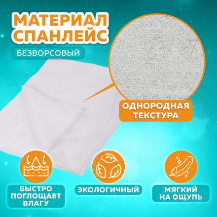 Салфетка одноразовая белая 30х40 см, КОМПЛЕКТ 100 шт., спанлейс, 40 г/м2, ЧИСТОВЬЕ, 00-147 Салфетка одноразовая белая 30х40 см, КОМПЛЕКТ 100 шт., спанлейс, 40 г/м2, ЧИСТОВЬЕ, 00-147