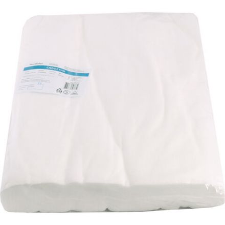 Салфетка одноразовая белая 30х40 см, КОМПЛЕКТ 100 шт., спанлейс, 40 г/м2, ЧИСТОВЬЕ, 00-147