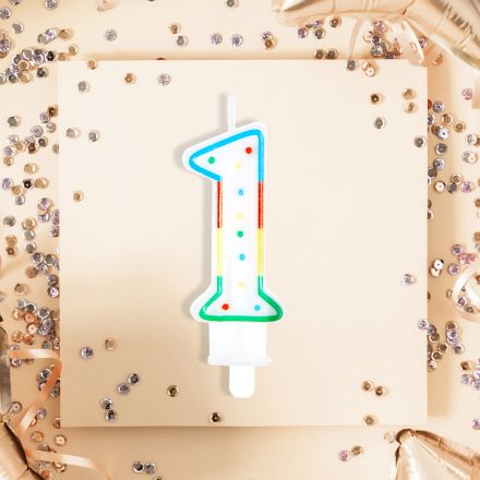 Свеча для торта с держателем MESHU "Цифра 1", 8,5см, блистер Свеча для торта с держателем MESHU "Цифра 1", 8,5см, блистер