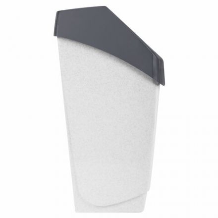 Ведро мусорное с КРЫШКОЙ (качающейся) 15 литров, "ХАПС", 46х26х25 см, серое, IDEA, М 2471