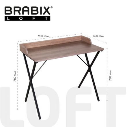 Стол на металлокаркасе BRABIX "LOFT CD-008", 900х500х780 мм, цвет морёный дуб, 641863 Стол на металлокаркасе BRABIX "LOFT CD-008", 900х500х780 мм, цвет морёный дуб, 641863