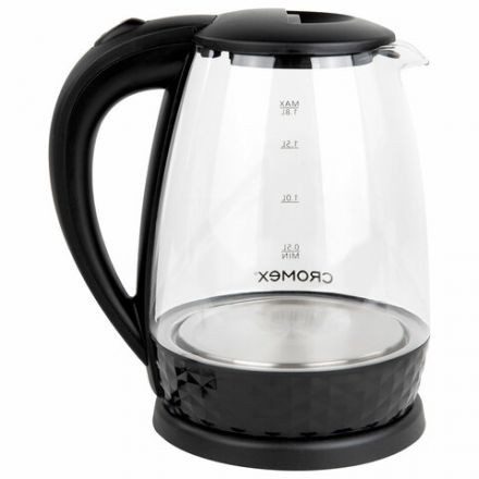 Чайник электрический CROMEX (КРОМЕКС) KT-308, 1,8 л, 1500 Вт, стекло, черный, 455150 Чайник электрический CROMEX (КРОМЕКС) KT-308, 1,8 л, 1500 Вт, стекло, черный, 455150