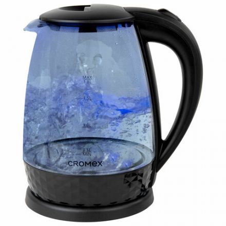Чайник электрический CROMEX (КРОМЕКС) KT-308, 1,8 л, 1500 Вт, стекло, черный, 455150 Чайник электрический CROMEX (КРОМЕКС) KT-308, 1,8 л, 1500 Вт, стекло, черный, 455150
