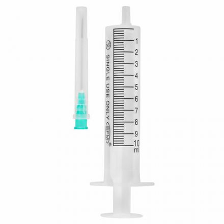 Шприц 2-х компонентный SFM, 10 мл, КОМПЛЕКТ 100 шт, в коробке, игла 0,8х40 - 21G, 534272