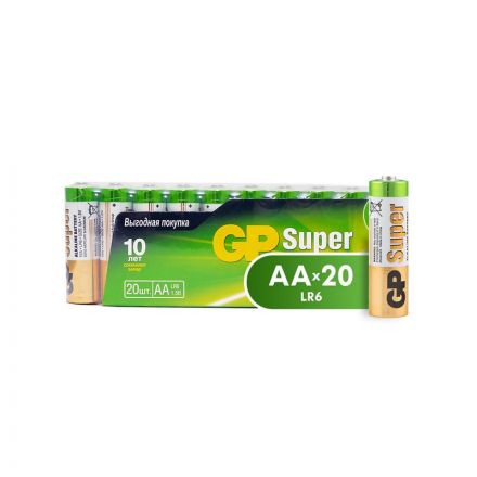 Батарейки GP пальчиковые АА LR6 (20 штук в упаковке)