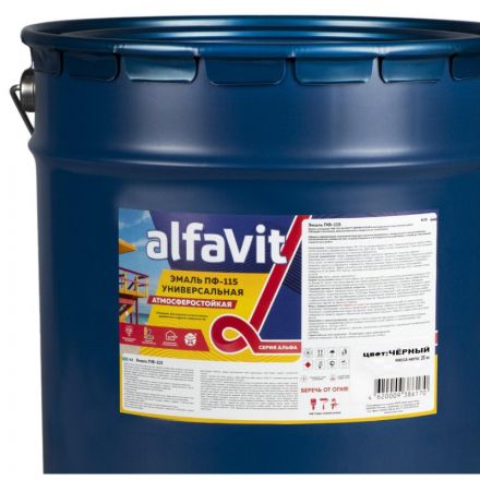 Эмаль ПФ-115 универсальная , Альфа, 20 кг, черная Эмаль ПФ-115 универсальная , Альфа, 20 кг, черная