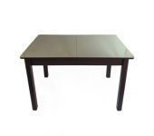 Стол В-41 120(155)*80 ЛДСП 16мм+стекло 4мм Капучино, вставка "бабочка", опоры массив бука венге Стол В-41 120(155)*80 ЛДСП 16мм+стекло 4мм Капучино, вставка "бабочка", опоры массив бука венге
