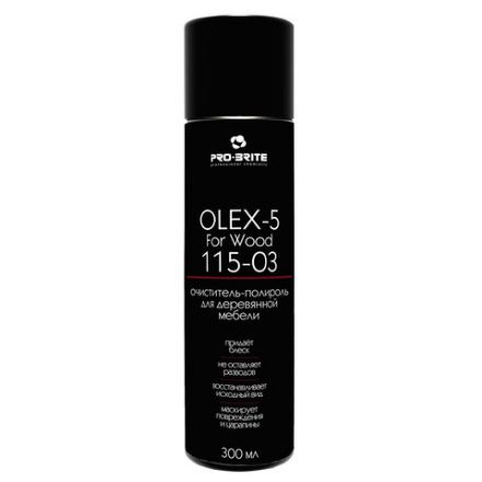 Полироль-пена для мебели 300 мл, PRO-BRITE OLEX-5 For Wood, очищает, придает блеск, аэрозоль, 115-03 Полироль-пена для мебели 300 мл, PRO-BRITE OLEX-5 For Wood, очищает, придает блеск, аэрозоль, 115-03