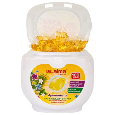 Капсулы для стирки концентрат 3 в 1, GIGA PACK с кондиционером 100 шт., АРОМАМАГИЯ, LAIMA, 608879 Капсулы для стирки концентрат 3 в 1, GIGA PACK с кондиционером 100 шт., АРОМАМАГИЯ, LAIMA, 608879