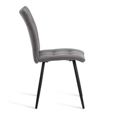 Стул обеденный Bari флок , серый/черный, 29, 46х55х89