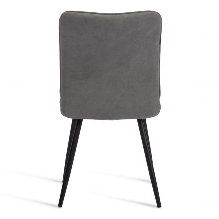 Стул обеденный Bari флок , серый/черный, 29, 46х55х89