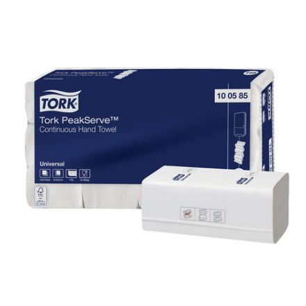 Полотенца бумажные 410 шт., TORK (Система H5) PeakServe, UNIVERSAL, КОМПЛЕКТ 12 пачек, 22,5x20 см, W-сложение, 100585