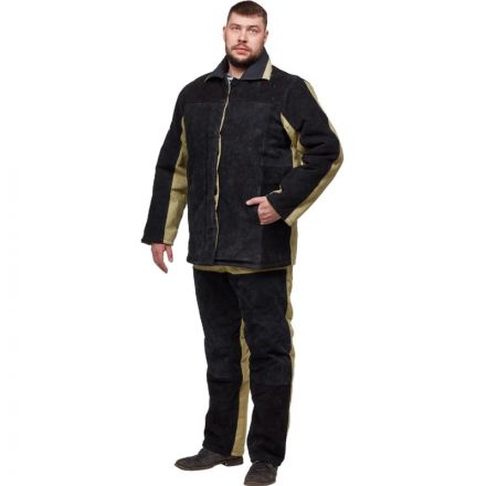 Костюм сварщика брезент+спилок утепл. кур/бр (мод. КС21ПР) (52-54) 170-176 Костюм сварщика брезент+спилок утепл. кур/бр (мод. КС21ПР) (52-54) 170-176