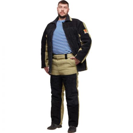 Костюм сварщика брезент+спилок утепл. кур/бр (мод. КС21ПР) (52-54) 170-176 Костюм сварщика брезент+спилок утепл. кур/бр (мод. КС21ПР) (52-54) 170-176