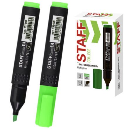 Текстовыделитель STAFF College "STICK HL-497", ЗЕЛЕНЫЙ, 1-4 мм, 151498 Текстовыделитель STAFF College "STICK HL-497", ЗЕЛЕНЫЙ, 1-4 мм, 151498