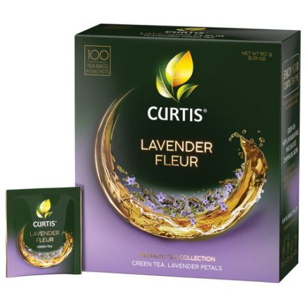 Чай CURTIS "Lavender Fleur" зеленый c лавандой, лепестками роз, 100 пакетиков в конвертах по 1,7 г, 102560 Чай CURTIS "Lavender Fleur" зеленый c лавандой, лепестками роз, 100 пакетиков в конвертах по 1,7 г, 102560