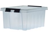 Ящик 415х300х190 мм с крышкой и клипсами прозрачный Ящик 415х300х190 мм с крышкой и клипсами прозрачный