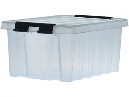 Ящик 415х300х190 мм с крышкой и клипсами прозрачный