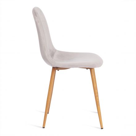 Стул Tetchair BREEZE (mod. 4724) вельвет/металл, 44 х 53 х 87 см, Light grey (светло-серый) HLR14 / натуральный