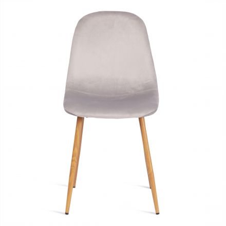 Стул Tetchair BREEZE (mod. 4724) вельвет/металл, 44 х 53 х 87 см, Light grey (светло-серый) HLR14 / натуральный