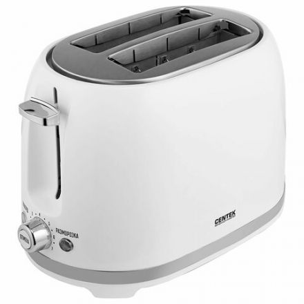 Тостер CENTEK CT-1432, 850 Вт, 2 тоста, 7 режимов, пластик, белый, CT-1432 WHITE Тостер CENTEK CT-1432, 850 Вт, 2 тоста, 7 режимов, пластик, белый, CT-1432 WHITE