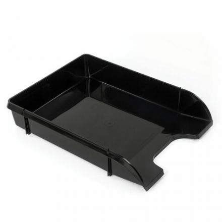 Лоток горизонтальный для бумаг BRAUBERG "Classic", 330х255х62 мм, черный, 237285
