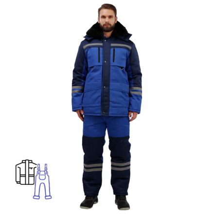 Костюм рабочий зимний з03-КПК вслк. с синим (р.48-50) 158-164 Костюм рабочий зимний з03-КПК вслк. с синим (р.48-50) 158-164