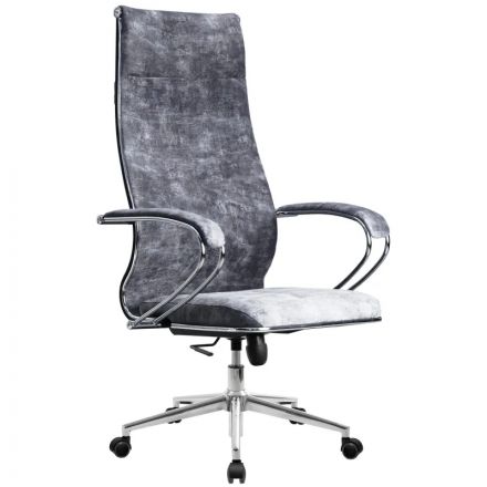 Кресло S_MT_Metta L 1m 42 Bravo велюр св-сер кр.хр (подл.118/осн.053) Кресло S_MT_Metta L 1m 42 Bravo велюр св-сер кр.хр (подл.118/осн.053)