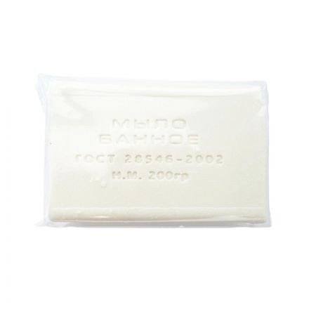 Мыло туалетное Банное в прозрачной обертке флоупак 200гр._СпбКзнВлгКр Мыло туалетное Банное в прозрачной обертке флоупак 200гр._СпбКзнВлгКр