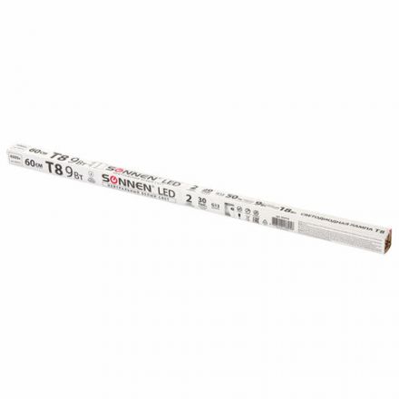 Лампа-трубка светодиодная SONNEN, 9 Вт, 30000 ч, 60 см, нейтральный белый (аналог 18 Вт люминесцентной лампы), LED T8-9W-4000-G13, 453715 Лампа-трубка светодиодная SONNEN, 9 Вт, 30000 ч, 60 см, нейтральный белый (аналог 18 Вт люминесцентной лампы), LED T8-9W-4000-G13, 453715