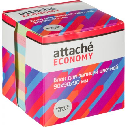 Блок для записей в подставке Attache Economy 9х9х9, 5 цветов, 65 г Блок для записей в подставке Attache Economy 9х9х9, 5 цветов, 65 г