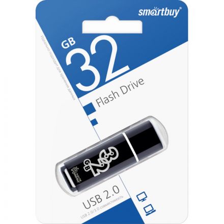 Флеш-память Smartbuy Glossy, 32Gb, USB 2.0, чер, SB32GBGS-K Флеш-память Smartbuy Glossy, 32Gb, USB 2.0, чер, SB32GBGS-K