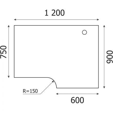 Стол эргономичный Easy St LT 16/16 01002200 пр. св.дуб/сер 1200x900/600x740