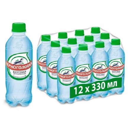 Вода минеральная Черноголовская газированная 0.33 л (12 штук в упаковке)