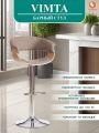 Стул барный Вимта/Vimta (мод.4021S) металл/дерево/ткань, 60х51х91,5-112,5см, выс. сид. 61,5-82,5см, бежевый/натур./хром Стул барный Вимта/Vimta (мод.4021S) металл/дерево/ткань, 60х51х91,5-112,5см, выс. сид. 61,5-82,5см, бежевый/натур./хром